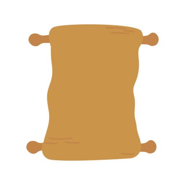 Eski kağıt parşömen, antika el yazması. Eski kağıt, papirüs ya da parşömen. Ortaçağ belgesi. Renkli vektör izole edilmiş el çizimi