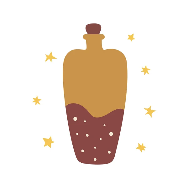 ヴィンテージボトル ドリンク用の瓶 ワイン ポーション カラフルなベクトル絶縁イラスト手描きアイコン 愛のポーション エリキシル 化粧品容器 — ストックベクタ