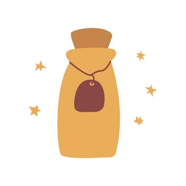 ヴィンテージボトル ドリンク用の瓶 スパイス ポーション カラフルなベクトル孤立イラストハンドを描いた 愛のポーション エリキシル 化粧品容器 — ストックベクタ