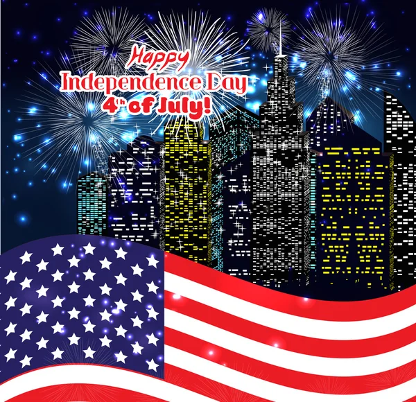 Happy 4th July independence day — Stock Vector