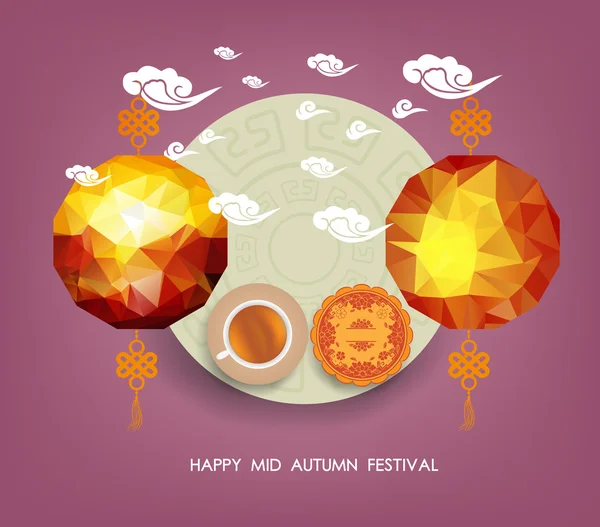 Lanterns of Mid Autumn Festival. — Stock Vector