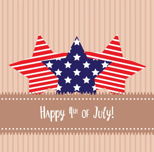 Happy 4th of July sticker card — Stock Vector