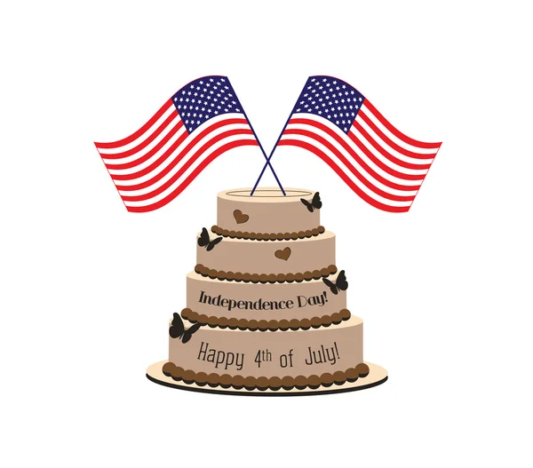 Zoete taarten met vlaggen. Independence day — Stockvector
