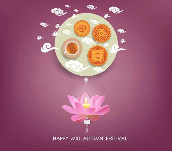 Chinese mid autumn festival background — Stock Vector