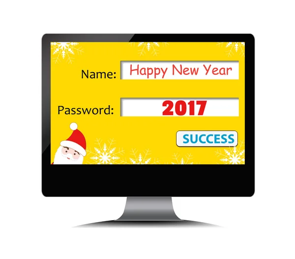 Happy new year  text on screen — Stock Vector