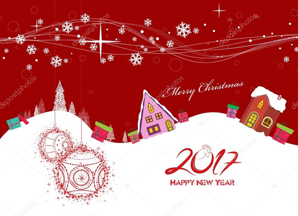 Vrolijk kerstkaartje vectorafbeelding door © ngocdai86 ⬇ Vectorstock