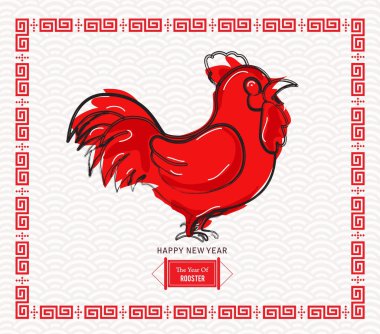 Horoz tasarım yılı Çin Yeni Yılı kutlamaları için