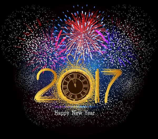 Happy New Year greeting card — Stock Vector