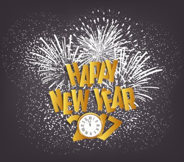 Mutlu yeni yıl 2017 ile masa saati