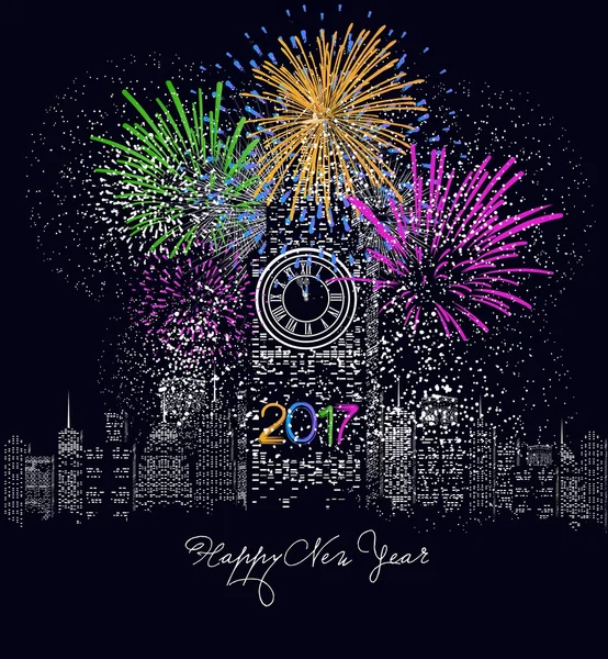 Feliz año nuevo tarjeta de felicitación — Vector de stock