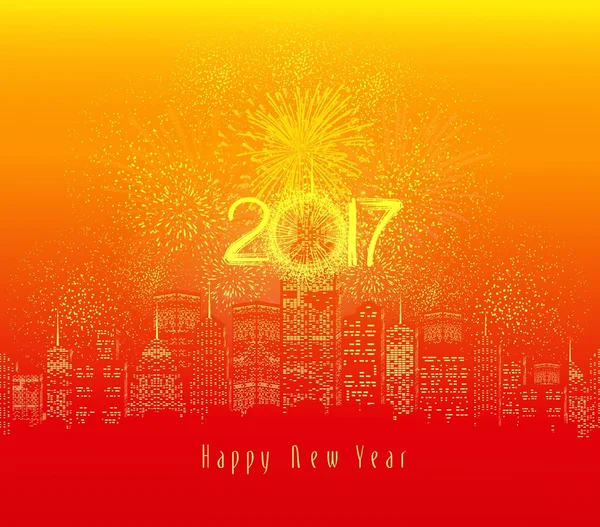 Happy new year fireworks 2017 holiday background