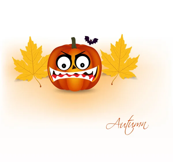 Pumpkin and autumn background — Stock Vector