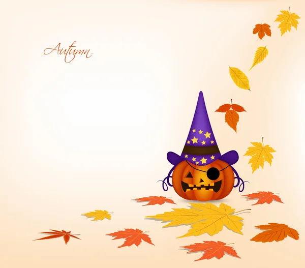 Pumpkin and autumn background — Stock Vector