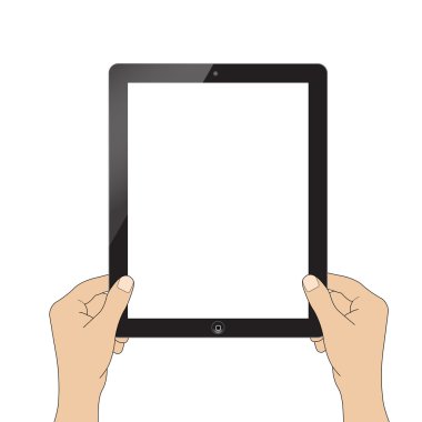 yalıtım adam el tablet tutarak dokunmatik bilgisayar