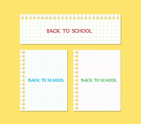 Volver a notas escolares — Vector de stock