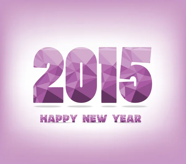Geometrické fialové šťastný nový rok — Stockový vektor