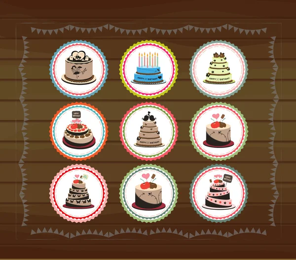 Carino cubcakes tag — Vettoriale Stock