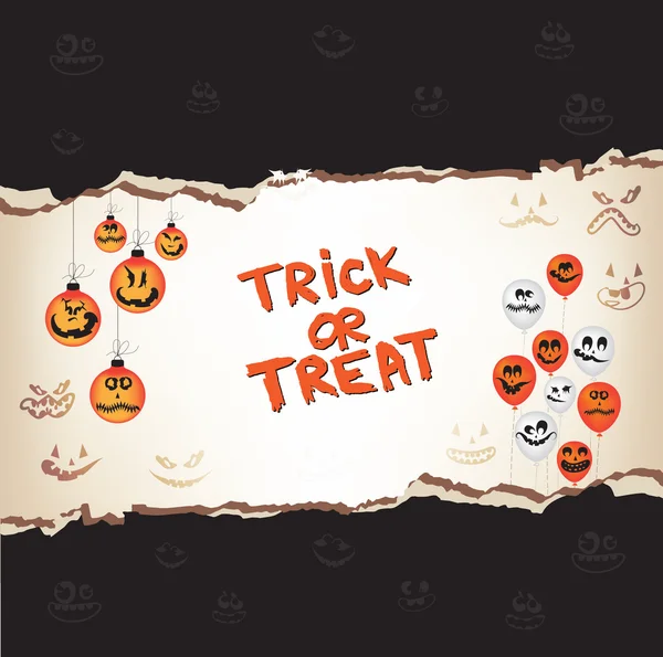 Halloween trick eller godis papper — Stock vektor
