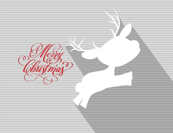 Veselé vánoční přání s jeleny plochý — Stockový vektor