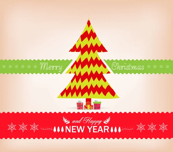 Christmas tree design card — Stock Vector