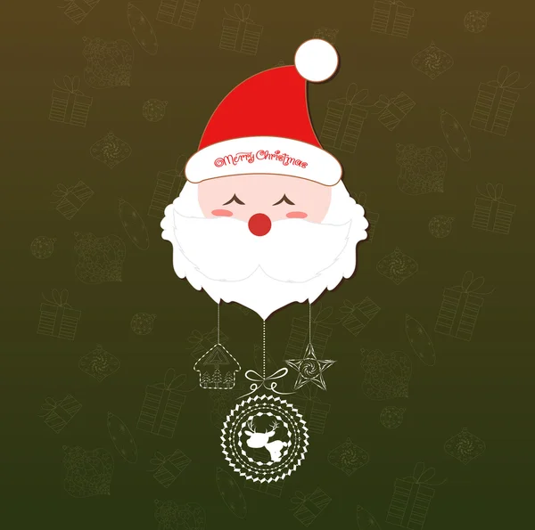 Merry christmas wenskaart met xmas decoratie — Stockvector