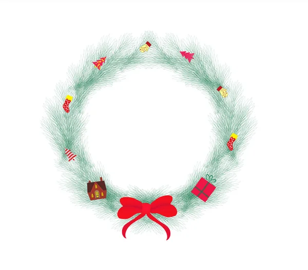 Christmas decorative wreath — Stock Vector