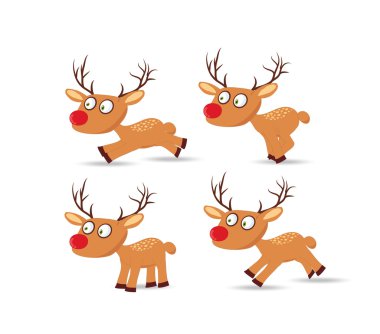 Geyikler ile Noel için tasarım kümesi