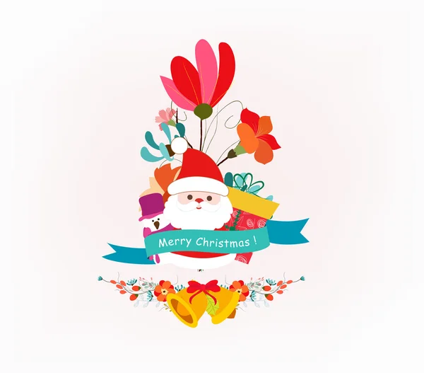 Joyeux bouquets de Noël avec santaclaus et bonhomme de neige — Image vectorielle