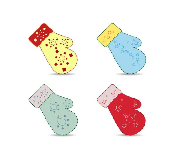 Handschoenen decoratief voor Kerstmis ontwerp — Stockvector