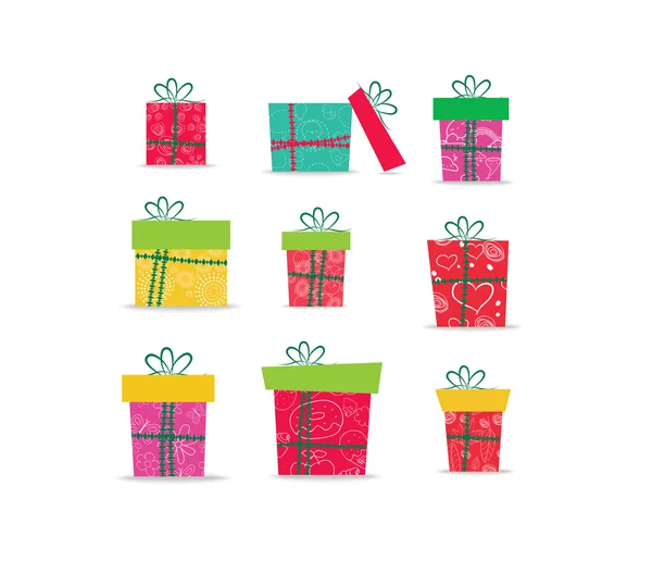 Set of christmas gifts for design — Stock Vector