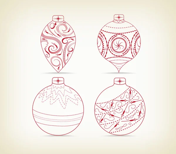 Ensemble de boules de Noël doodle pour la conception — Image vectorielle