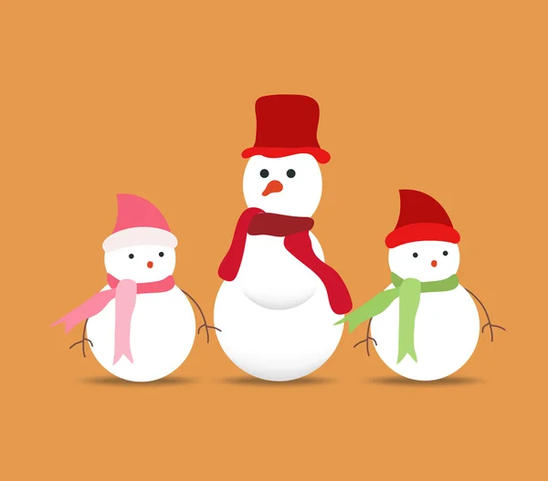 Set Schneemänner für Weihnachtsdesign — Stockvektor