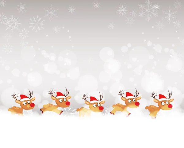 Christmas background with deer — Stock Vector