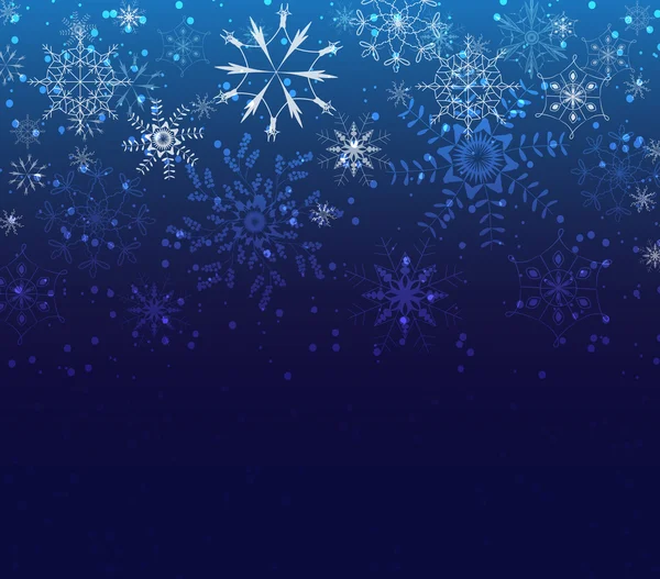 Vánoční pozadí blahopřání s sněhové vločky — Stockový vektor