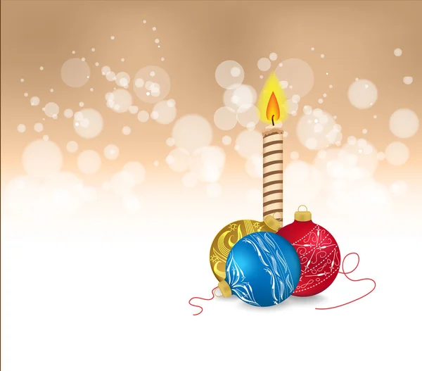 Vánoční míče a svíčky — Stockový vektor