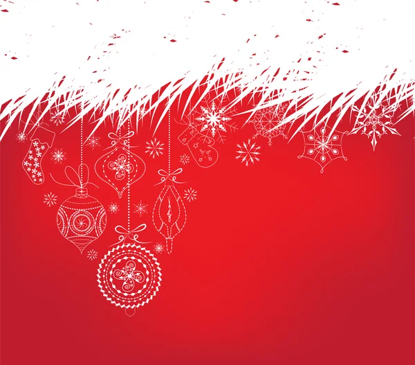 Fundo de Natal com ornamento flocos de neve — Vetor de Stock