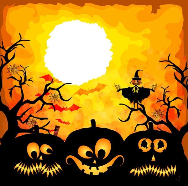 Halloween pompoen achtergrond — Stockvector