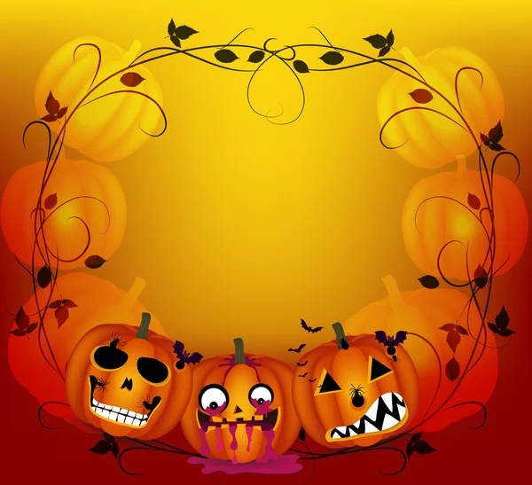 Halloween Hintergrund mit Kürbissen — Stockvektor