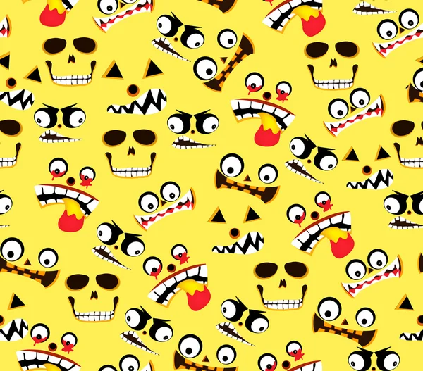 Ghost faces halloween seamless pattern — Stock Vector