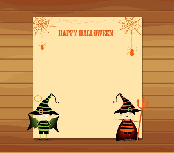 Banner de pergamino de Halloween o fondo de tarjeta — Vector de stock