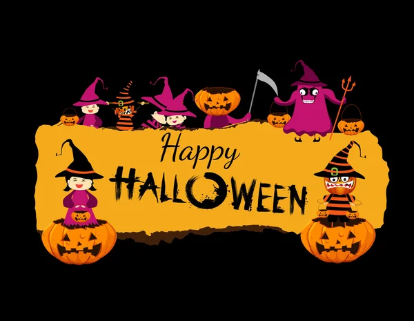 Bannière d'Halloween heureuse — Image vectorielle