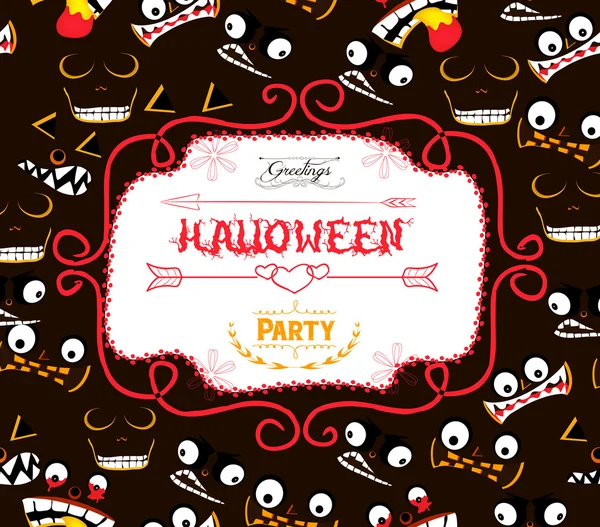 Halloween party pozdrowienie — Wektor stockowy