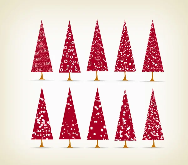 Conjunto de árboles de Navidad vintage — Archivo Imágenes Vectoriales