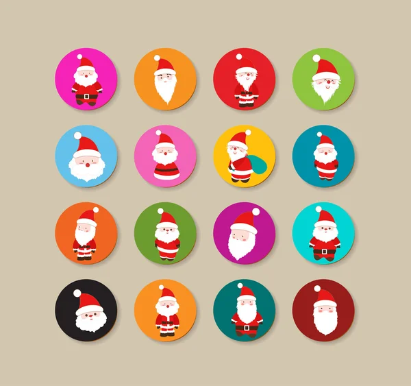 Collection Of santa claus christmas Labels — Stock Vector