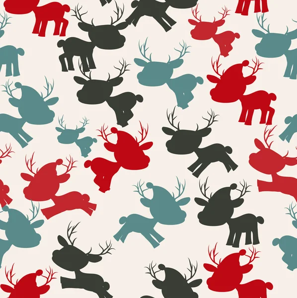 圣诞驯鹿无缝模式 — 图库矢量图片