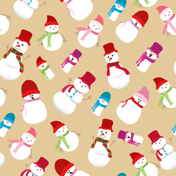 Christmas snowman icons seamless pattern — Stock Vector