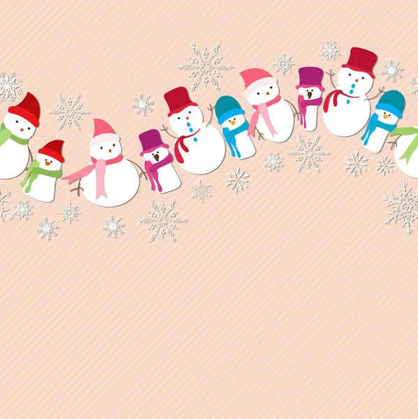 クリスマス雪だるまアイコンのシームレス パターン — ストックベクタ