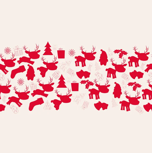 老式圣诞驯鹿无缝模式 — 图库矢量图片