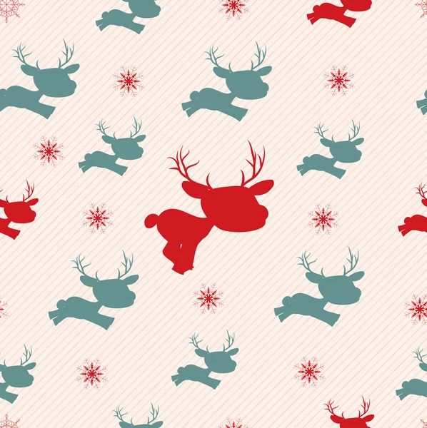 Christmas seamless pattern with deer — Stock Vector