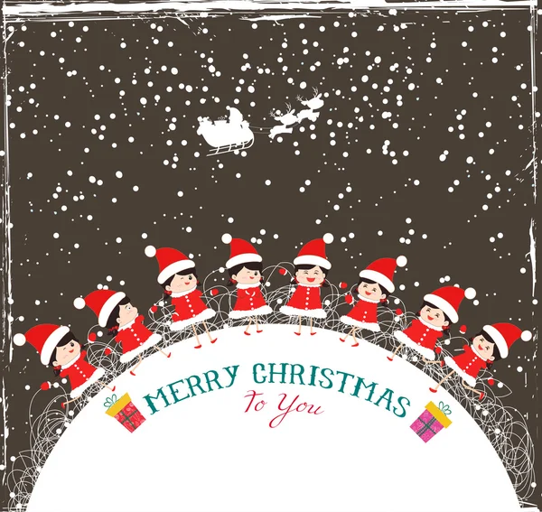 Noel çocuklar arka plan daire kış çocuklarda